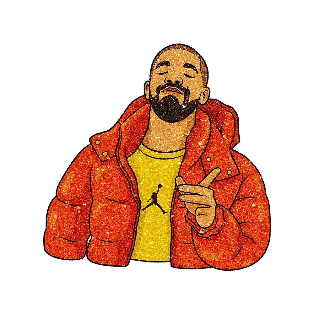 Jacket Guy Pointing Glitter Sticker